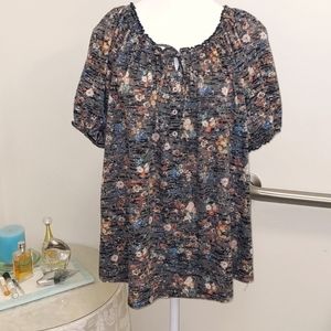 Off/shoulder(s), or not, this black floral burnout top can be worn many ways.